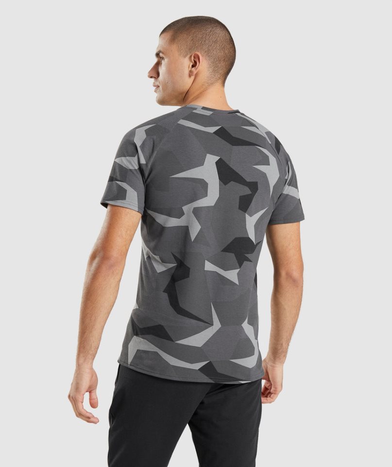 Men's Gymshark Critical T-Shirts Camo | NZ 0KHGJU